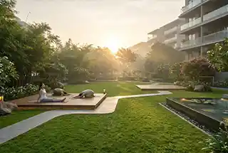 Meditation and yoga lawn